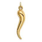 14k Hollow 3-D Italian Horn Charm
