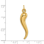 14k Hollow 3-D Italian Horn Charm