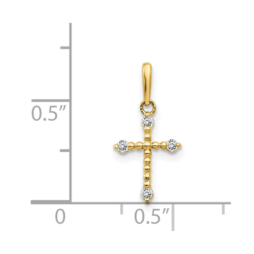14k CZ Cross Childrens Pendant
