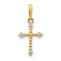 14k CZ Cross Childrens Pendant