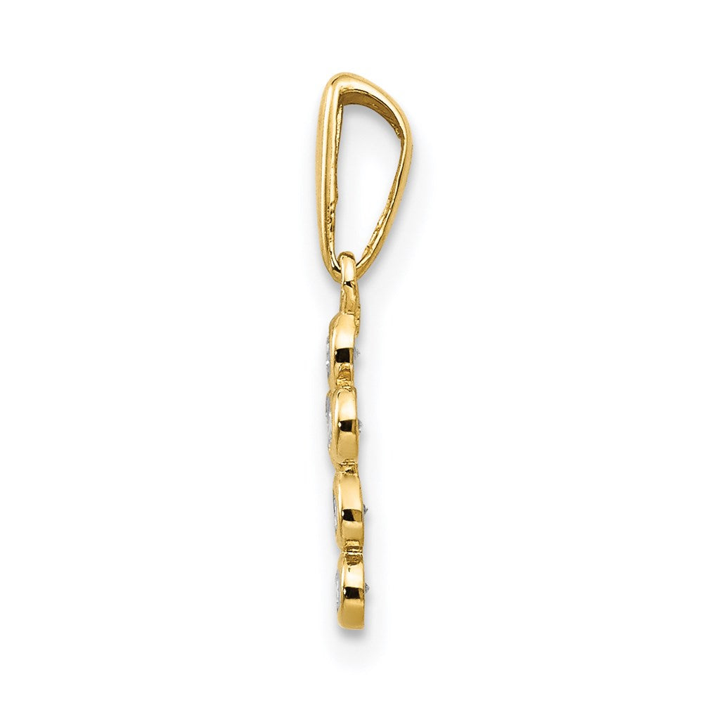 14k CZ Cross Childrens Pendant