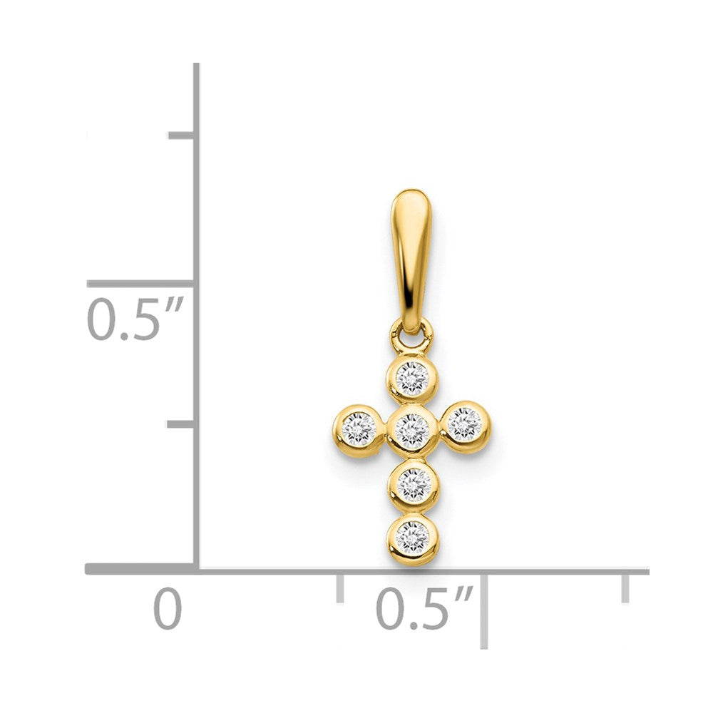 14k CZ Cross Childrens Pendant