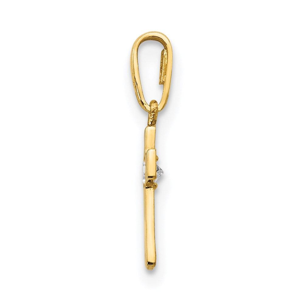 14k CZ Cross Childrens Pendant