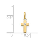 14k CZ Cross Childrens Pendant