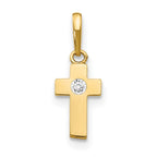 14k CZ Cross Childrens Pendant