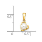 14k Freshwater Cultured Pearl in Heart Childrens Pendant