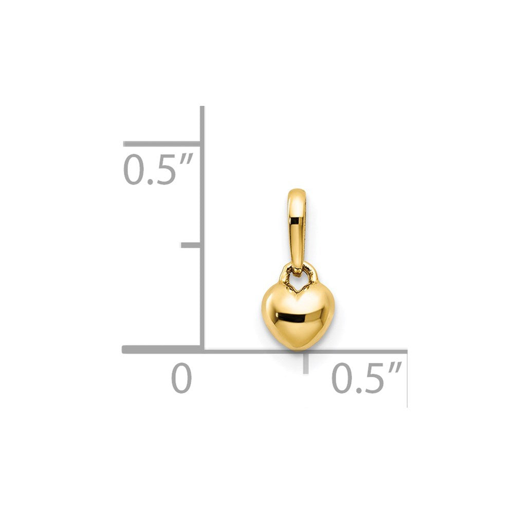 14k 5mm Solid Heart Childrens Pendant
