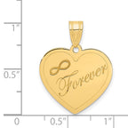 14k Infinity FOREVER Laser Cut Charm Heart Pendant
