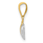 14K and White Rhodium Double Heart Pendant