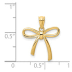 14k Gold Polished Small Ribbon Bow Pendant