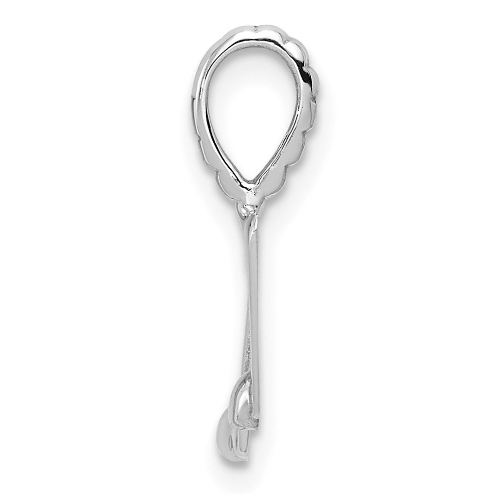 14k White Gold Polished Musical Note Pendant