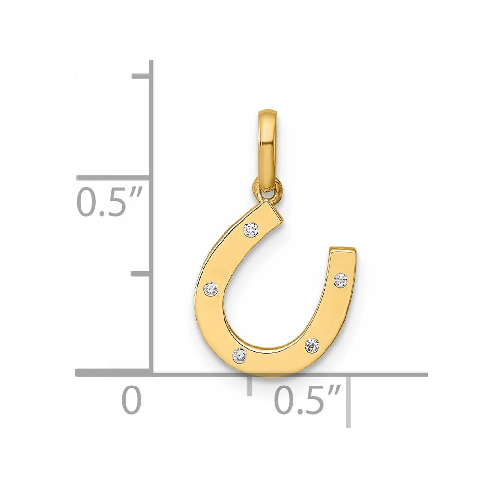 14k CZ Horseshoe Childrens Pendant