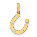14k CZ Horseshoe Childrens Pendant