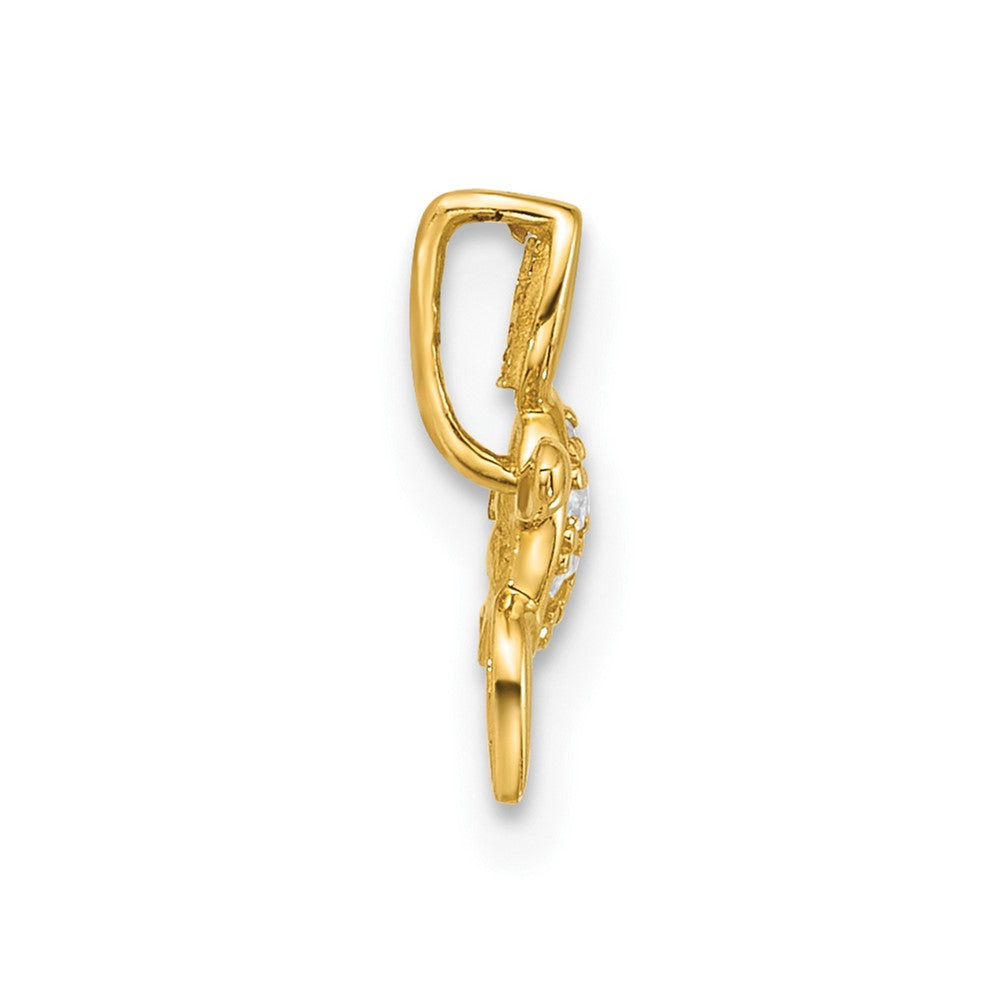 14k CZ Sea Turtle Childrens Chain Slide
