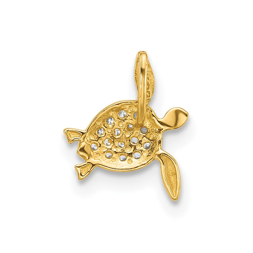 14k CZ Sea Turtle Childrens Chain Slide