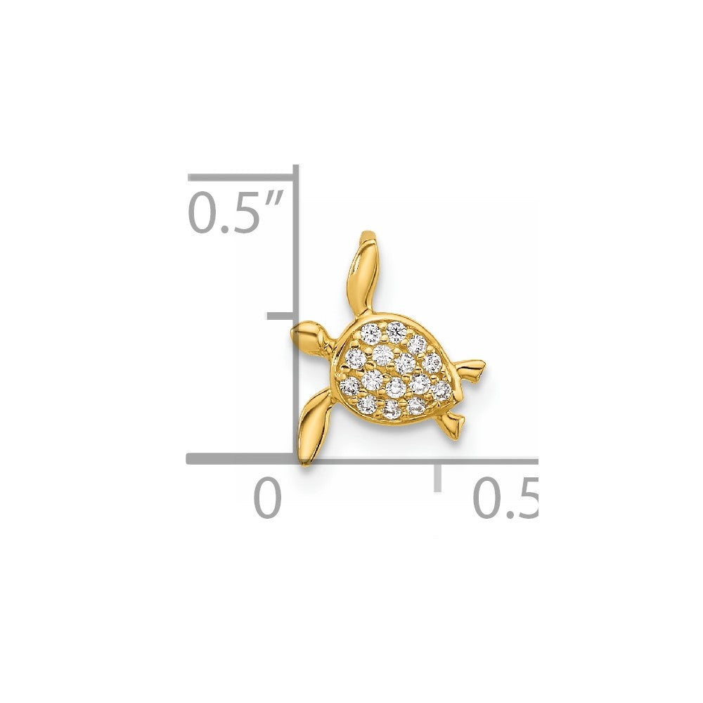 14k CZ Sea Turtle Childrens Chain Slide