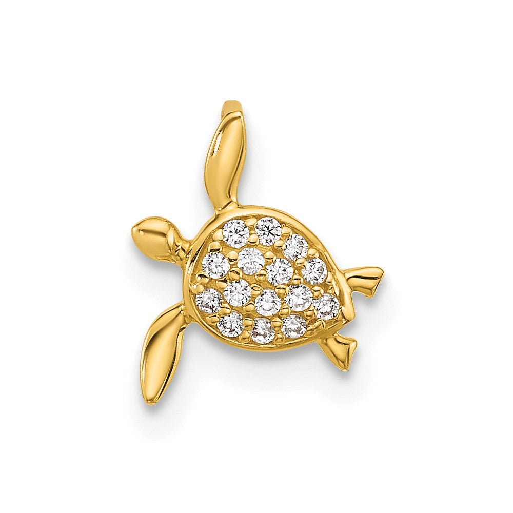14k CZ Sea Turtle Childrens Chain Slide