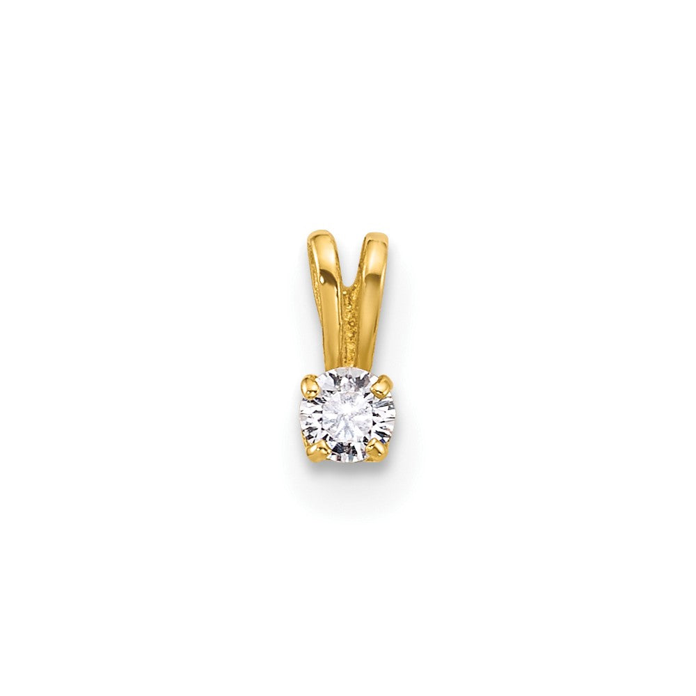 14k Tiny 2.5mm CZ Childrens Pendant