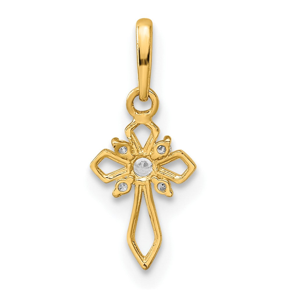 14k Fancy CZ Cross Childrens Pendant