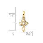 14k Fancy CZ Cross Childrens Pendant