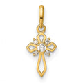 14k Fancy CZ Cross Childrens Pendant