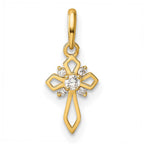 14k Fancy CZ Cross Childrens Pendant