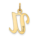 14KY Script Letter U Initial Charm