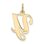 14KY Script Letter Y Initial Charm