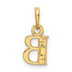 14KY with Rhodium Diamond Letter B Initial Pendant