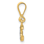 14KY with Rhodium Diamond Letter G Initial Pendant