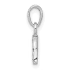 14KW Rhodium-plated Diamond Letter I Initial Pendant