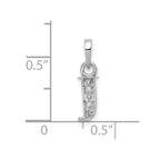 14KW Rhodium-plated Diamond Letter J Initial Pendant