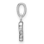 14KW Rhodium-plated Diamond Letter P Initial Pendant