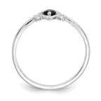 14K White Gold 3mm Round Sapphire Birthstone Heart Ring