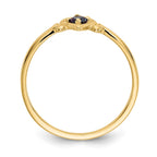 14k 3mm Round Lab Created Alexandrite Birthstone Heart Ring