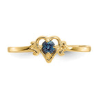 14k 3mm Round Lab Created Alexandrite Birthstone Heart Ring
