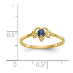 14k 3mm Round Lab Created Alexandrite Birthstone Heart Ring
