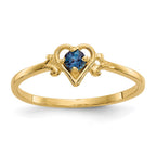 14k 3mm Round Lab Created Alexandrite Birthstone Heart Ring