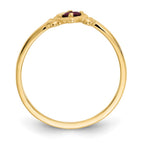 14k 3mm Round Ruby Birthstone Heart Ring