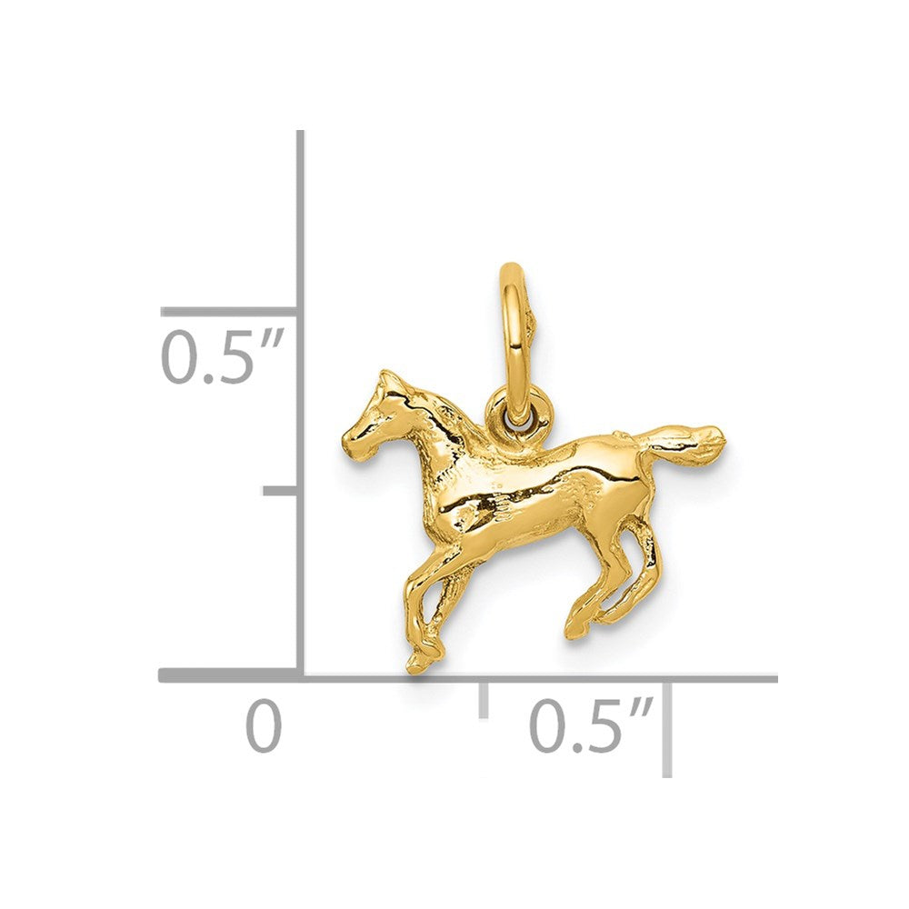 14k Polished Cantering Horse Charm