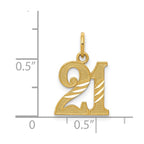 14k Diamond-cut 21 Pendant