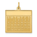 14k Tuesday the First Day Engravable Calendar Pendant