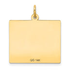 14k Wednesday the First Day Engravable Calendar Pendant