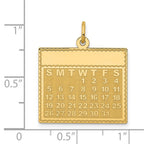 14k Wednesday the First Day Engravable Calendar Pendant