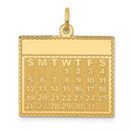 14k Wednesday the First Day Engravable Calendar Pendant
