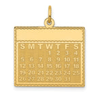14k Wednesday the First Day Engravable Calendar Pendant