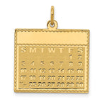 14k Friday the First Day Engravable Calendar Pendant