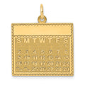 14k Saturday the First Day Engravable Calendar Pendant
