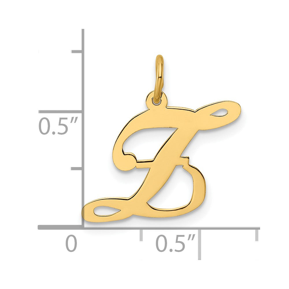 14K Medium Fancy Script Letter Z Initial Charm