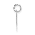 14K White Gold Medium Fancy Script Letter W Initial Charm